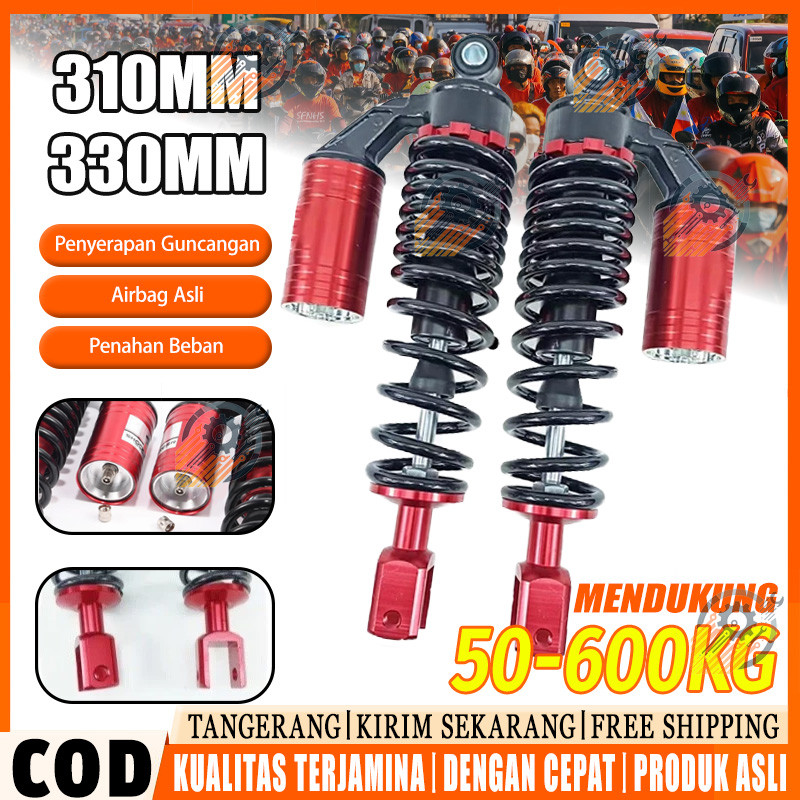 2PCS Shockbreaker Belakang Tabung Atas 310MM 330MM Motor Matic // Shock Motor Universal Variasi Raci