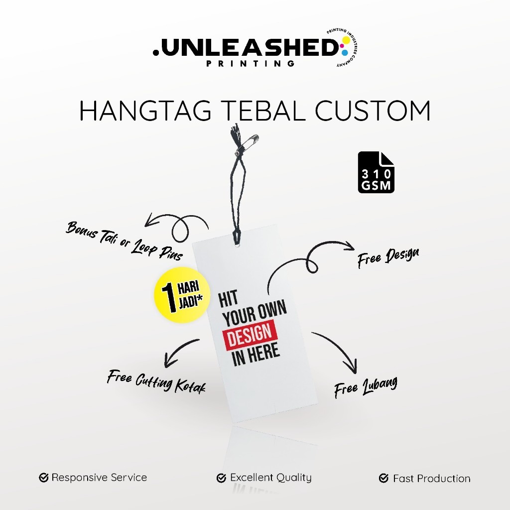 

LABEL TAG HANGTAG TEBAL 310 GSM | BAJU / KAOS / CELANA / KADO | HANGTAG UNLEASHED