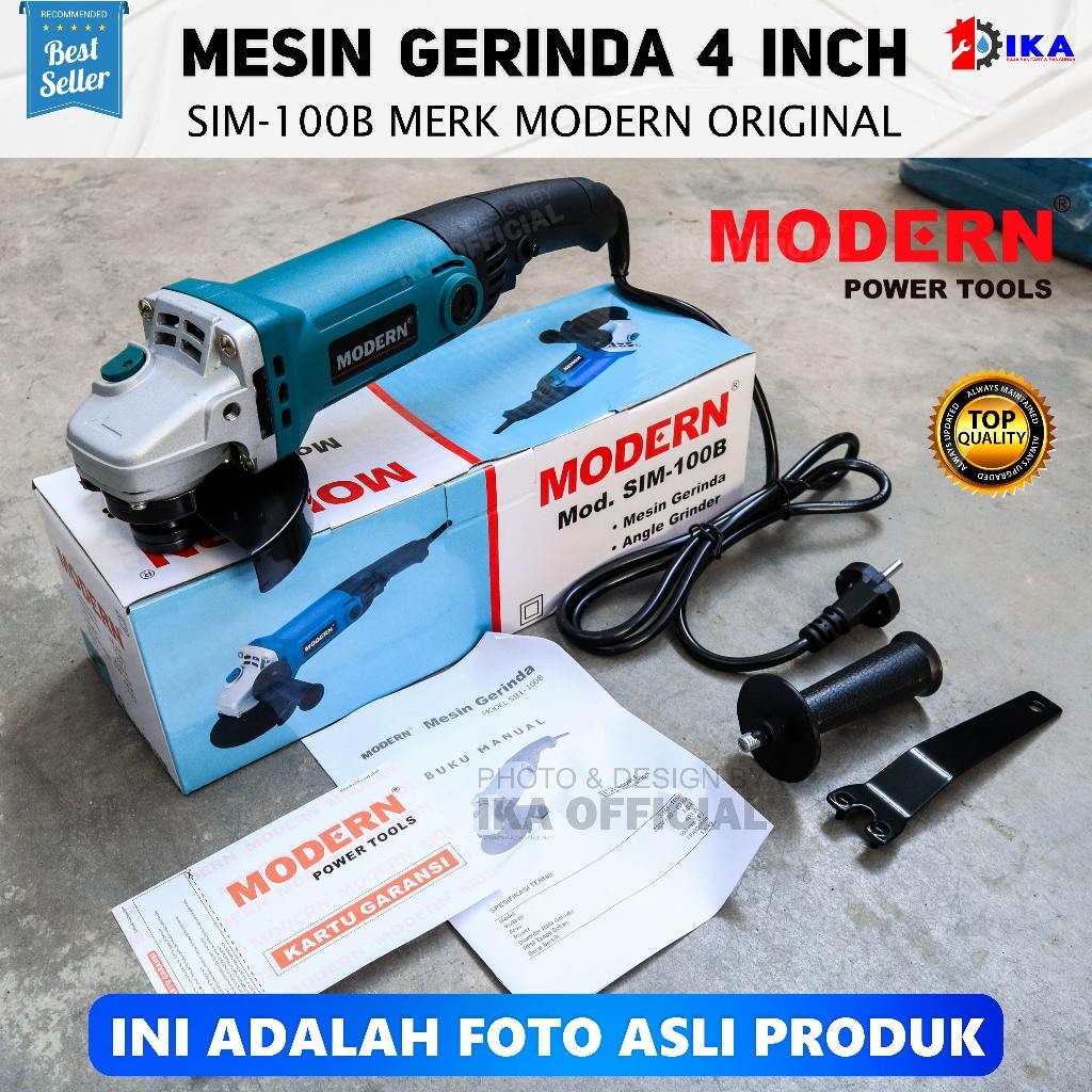 mesin angle gurinda grinder modern sim100b kualitas bagus komplit set / MODERN SIM 100B Mesin Gerind