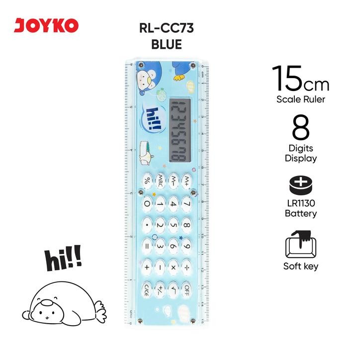 

JOYKO Ruler Calculator Penggaris Kalkulator RL-CC73 - Bluenand Pink
