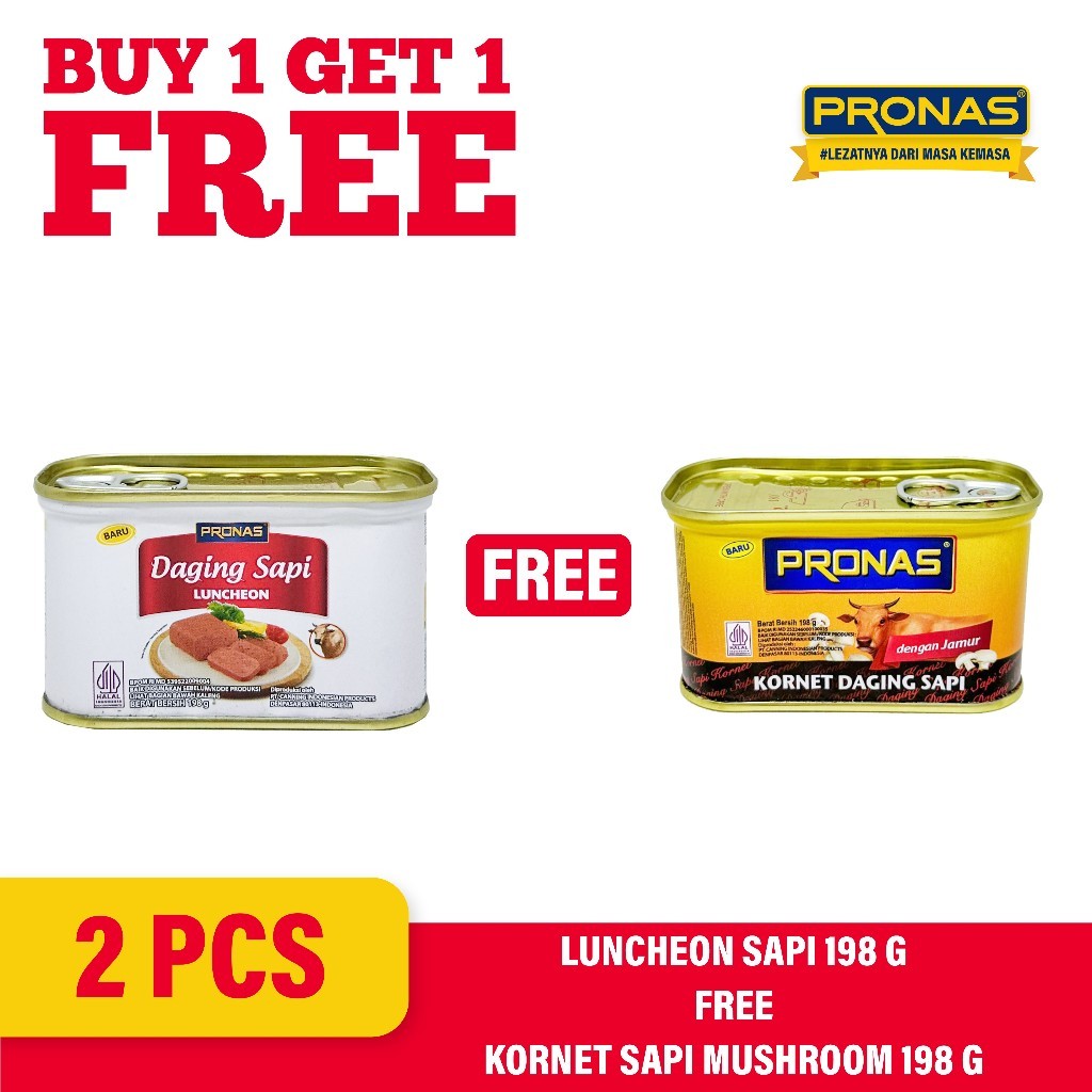 

New [BUY 1 GET 1] Luncheon Sapi 198 gr Free Kornet Sapi Mushroom 198 grPremium
