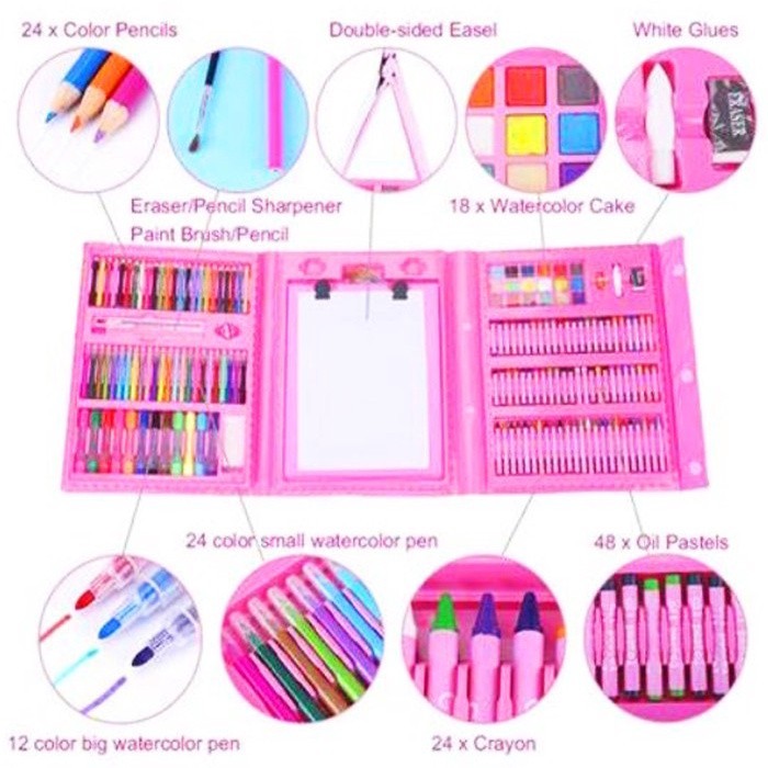 

Crayon Krayon Magic Art Set 208PCS Alat Menggambar Mewarnai Lukis Anak