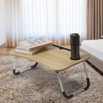 Meja Laptop Portable Lipat Lesehan Dengan Cup Holder Material Kayu MDF - Home Stuff Bandung