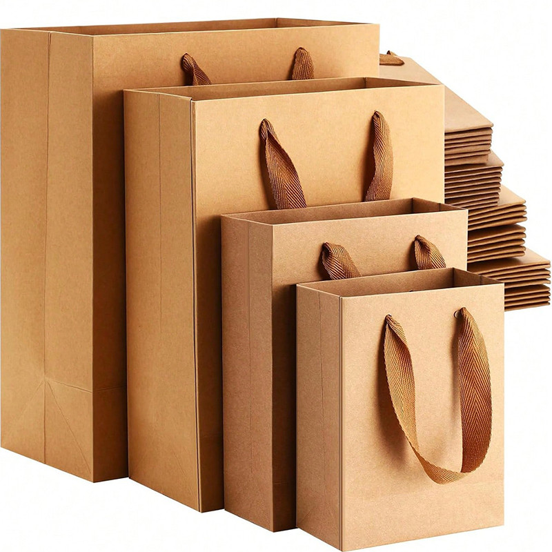 

10 kraft paper gift bags cloth handle gift bags gift bags gift bags shopping bags, boutique, party gift bags