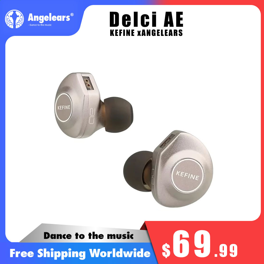 Kefine X ANGELEARS Delci-AE 10mm DLC+PU Diaphragm Dynamic Driver IEMs Hi-Fi I n-ear Earphone with Tw