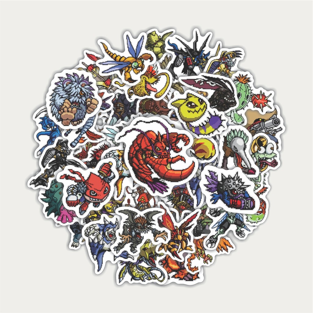 

Sticker Pack Stiker Pixel Digimon V68 | Sticker TUMBLR | Stiker LAPTOP KOPER HELM