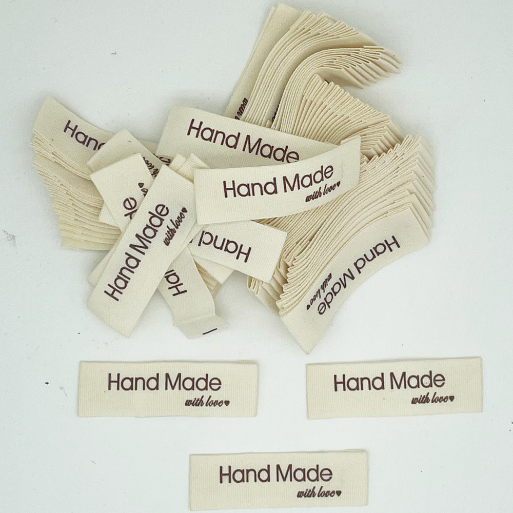 

20PC Love Heart Cotton Clothing Handmade Decorative Tags Pendant Labels Clothing Collar Labels