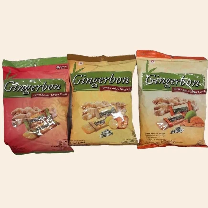 

Gingerbon Permen Jahe Ginger Candy Rasa Original / Honey Lemon / Mango
