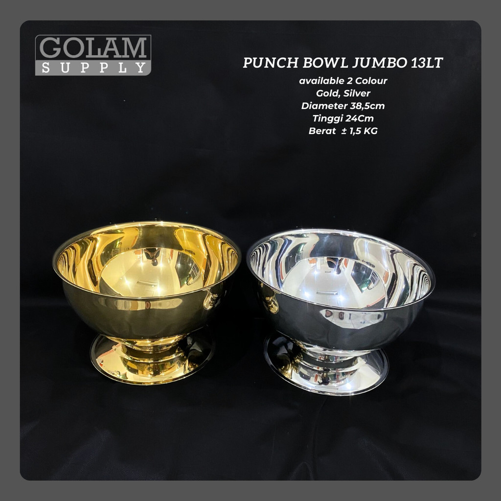 STAINLESS MANGKOK ES BUAH PUNCH BOWL JUMBO 13L