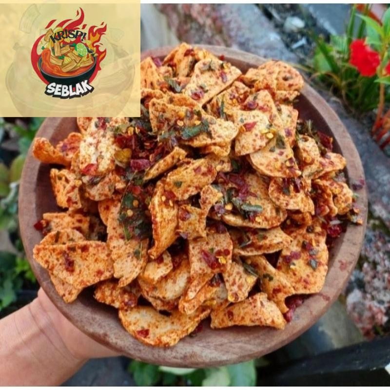 

Seblak krispi KRIPIK BASRENG BULAT/KOIN PEDAS DAUN JERUK ISI 100gram Seblak