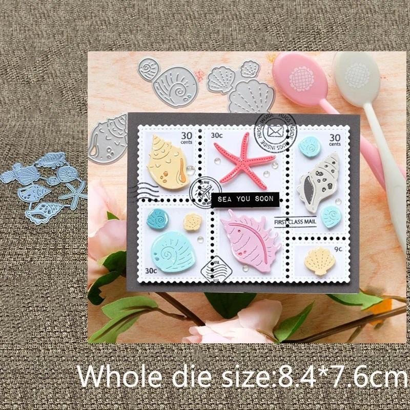 

New Design Craft Metal stencil mold Cutting Die Sea Star Conch decoration scrapbook die cut Album Paper Card Craft Embossing