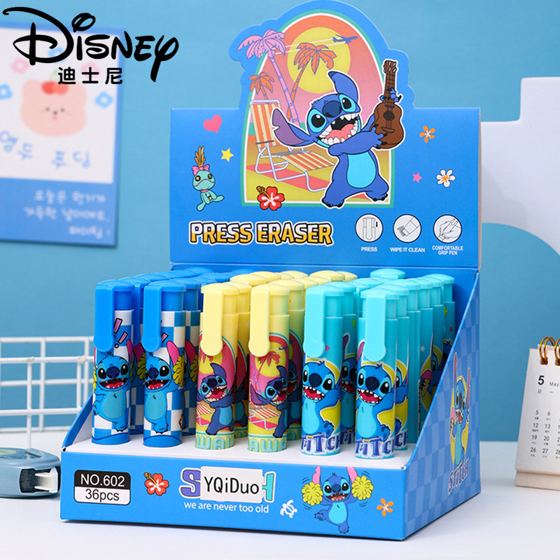 

6/36pcs Stitch Press Eraser Anime Disney Lilo & Stitch Student Cartoon Eraser Replaceable Lead Pencil Eraser Stationery Gift