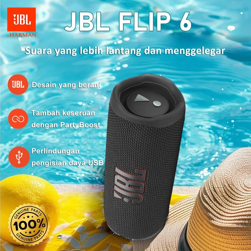 100%Original JBL Flip 6 Wireless Bluetooth Speaker Powerful Sound Deep Bass IPX7 Waterproof Outdoor 