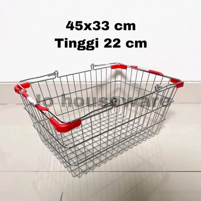 

Keranjang belanja supermarket stainless steel45x33cm unik A97-32L - -, -