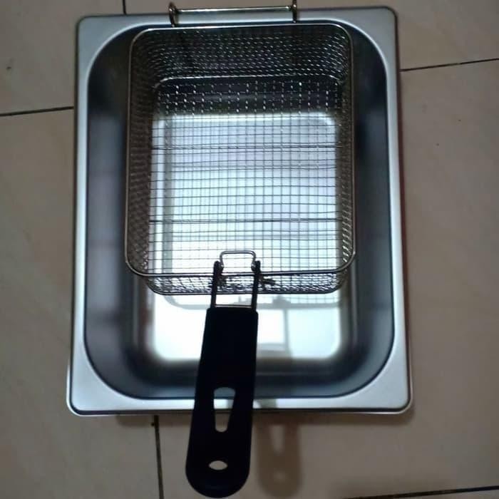 

wajan deep fryer set kotak + saringan/wajan kotak potato stick/cicken