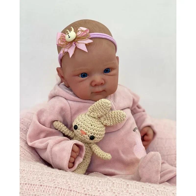 

48cm Full Vinyl Body Bettie Painted Hair Lifelike Cuddly Baby Multiple Layers Painting 3D Skin with Visible Veins