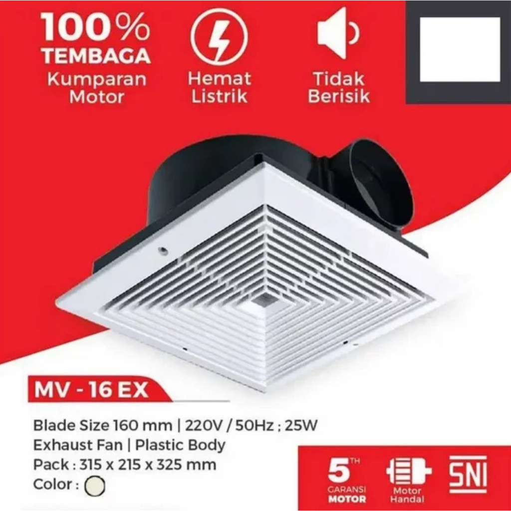 MASPION MV-16EX CEILING EXHAUST FAN 6 INCH MV 16 EX EXHAUST PLAFON DENGAN CORONG