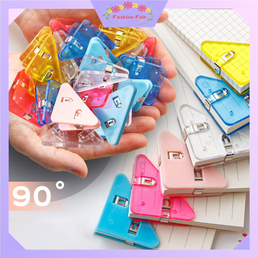 

FASHION FAIR - S6063 Klip Penjepit Buku / Klip Sudut Kertas Akrilik / Paper Clip Segitiga Warna-Warni / Penjepit Kertas Binder Plastik