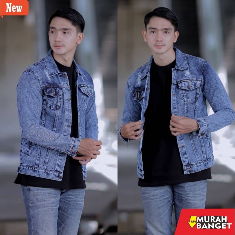 jaket kulit pria garut COD - JAKET JEANS PRIA  DENIM TERBARU Gakuran Genji Crows Zero Su F Bandung C