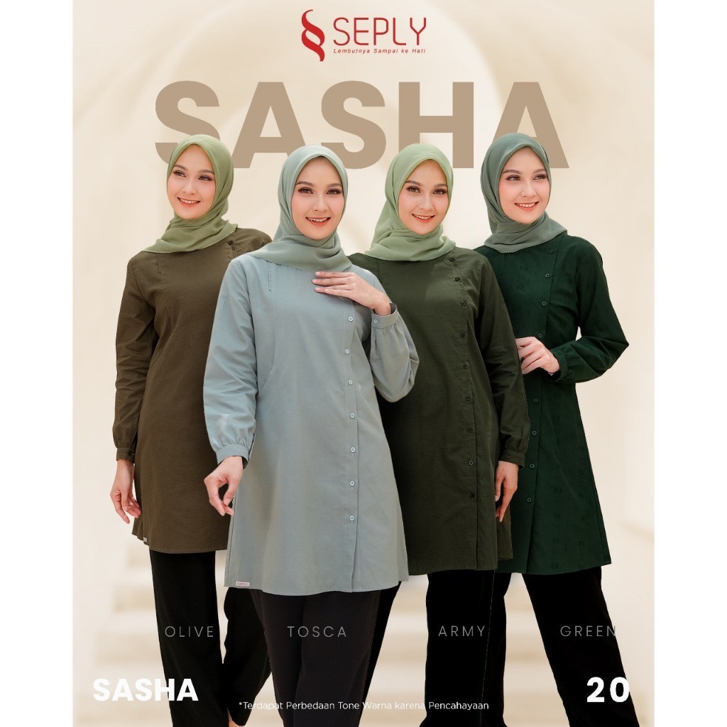 SEPLY KEMEJA WANITA DAILY SASHA 20 Kemeja Wanita Muslim Tangan Panjang Outfit Hijab