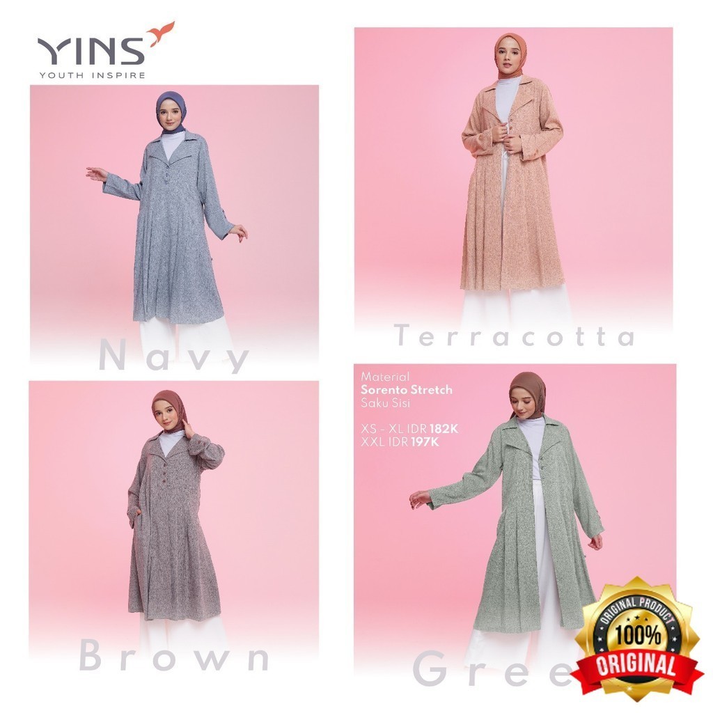 NNT - YOUTH INSPIRE IO 007 Long Outer Jaket Tunik Wanita Dewasa Terbaru Navy Teracota Brown Hijau Or