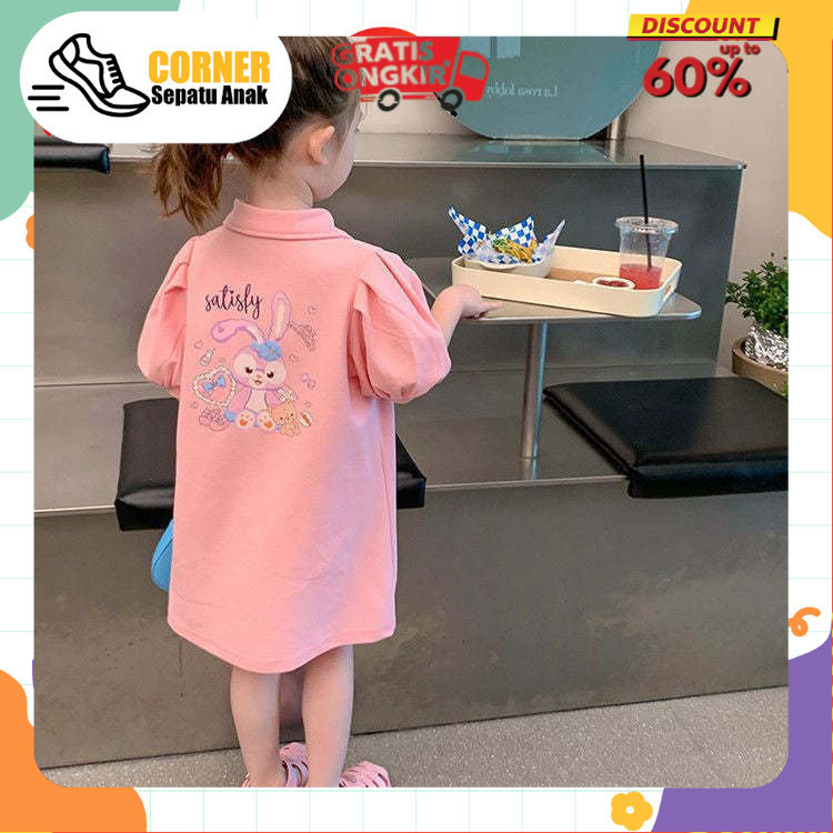 BAJU GAUN ANAK PEREMPUAN LINNABEL IMPORT LENGAN BALON KONDANGAN PARTY DRESS