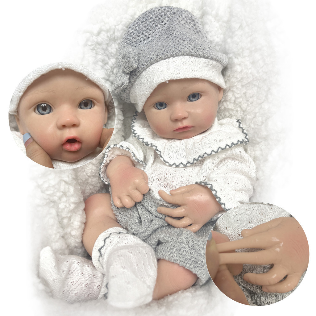 Bebe Reborn Doll 13" Boy Full Soft Solid Silicone Reborn Doll Can Drink Milk&Pee Doll Boneca Reborn 