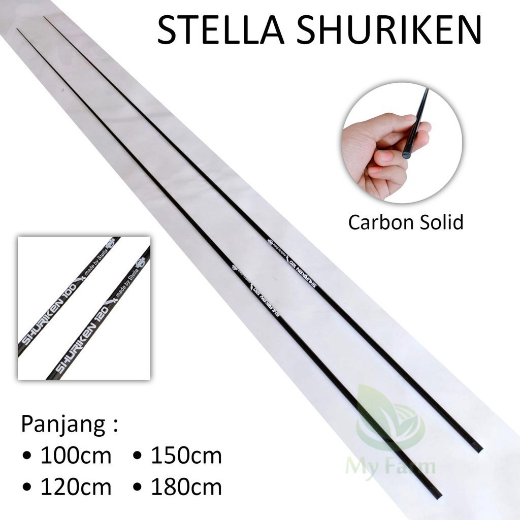 Stella Shuriken 100cm 120cm Blank Ujung Carbon Solid Buat Atasan Joran Bahan Pucukan Pancing Action 