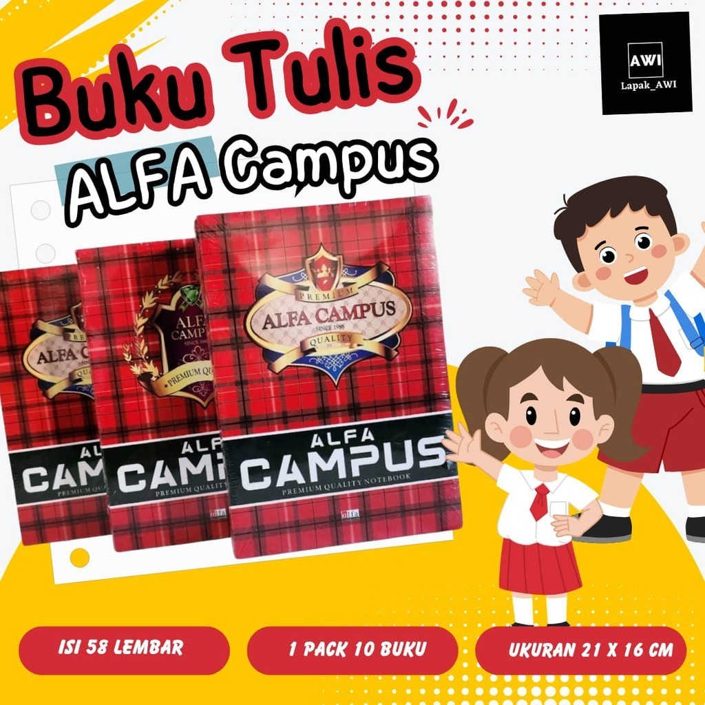 

Buku tulis Campus 58 lembar 1 pack isi 10 buku