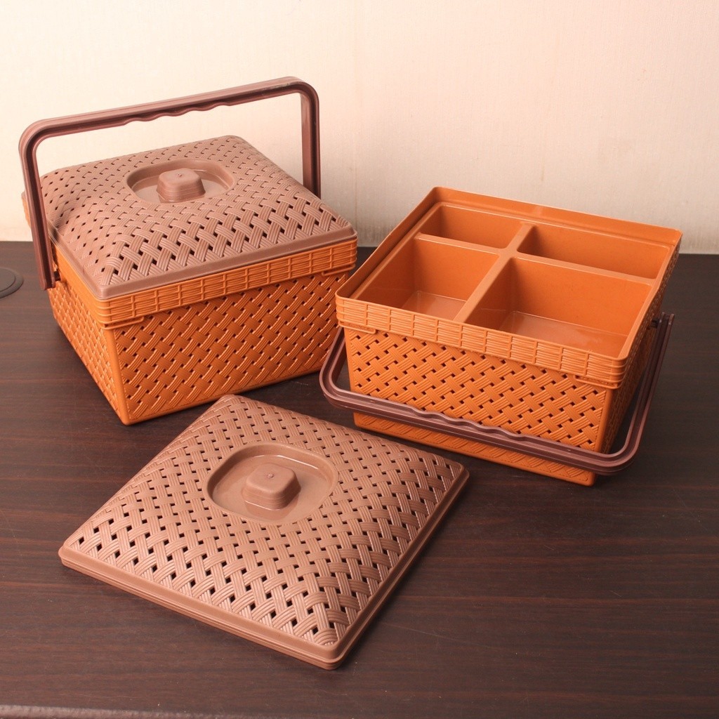 KOTAK SERBAGUNA/BAKUL/KERANJANG TUTUP ANYAM PLASTIK + SAMIR MURAH