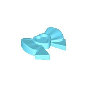 Lego Part 11618 Friends Accessories Hair Decoration Bow w Heart Long Ribbon a Small Pin Medium Azure