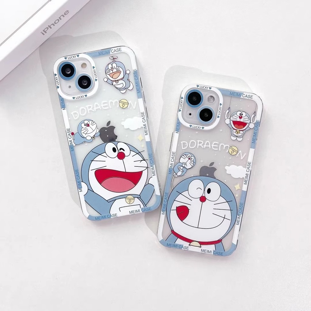 Casing Iphone Doraemon Lucu  Case Bening Clear Case Iphone 13 12 11 PRO MAX 14 15 PLUS XS XR 6+ 7+ 8