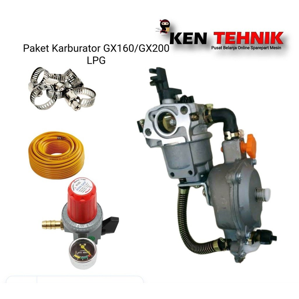 Paket Karburator Mesin Bensin GX160 LPG Converter Kit