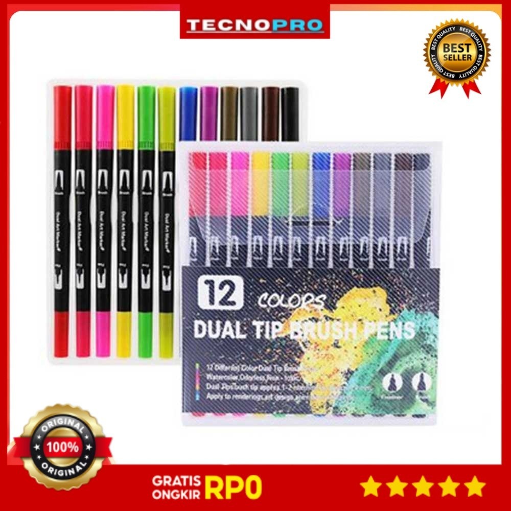 

TECNOPRO - Kolorowy Spidol Double Head Drawing Pen Fine Art Watercolor Set - MKB