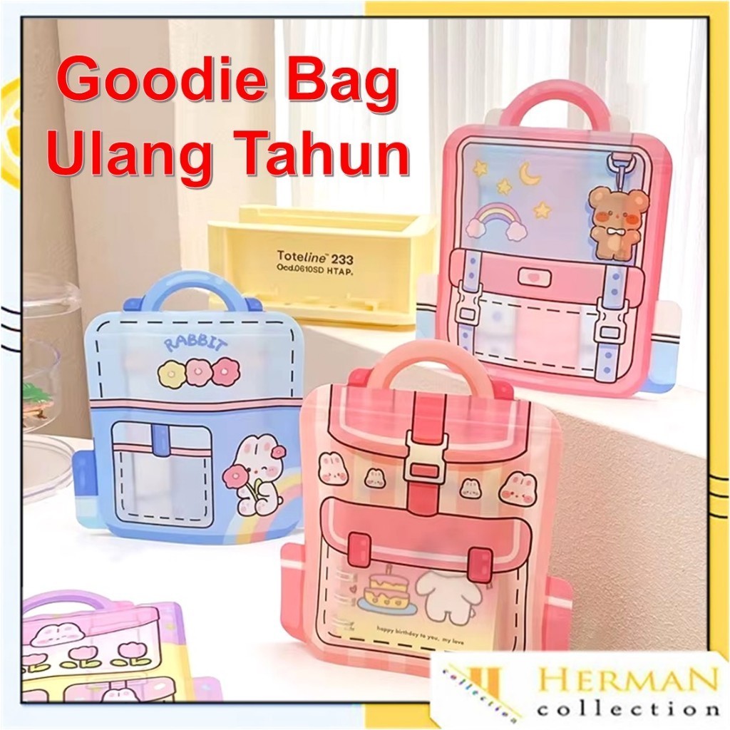 

HC Goodie Bag Plastik Standing Pouch 2D Ulang Tahun Anak Motif Kartun Plastik Bingkisan Makanan Tas Hampers Snack Ulang Tahun Anak Bungkusan Plastik Cookies Lucu Pesta Perayaan Kantong Plastik Ziplock Tas Sekolah