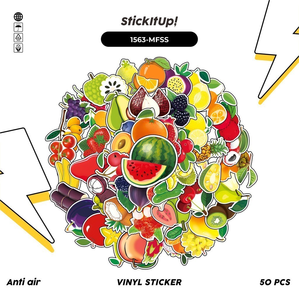 

COD✨ 100 Pcs Stiker Mix Fruits Lucu Anti Air Untuk Dekorasi Notebook Sepeda Skateboard Handphone DIY
