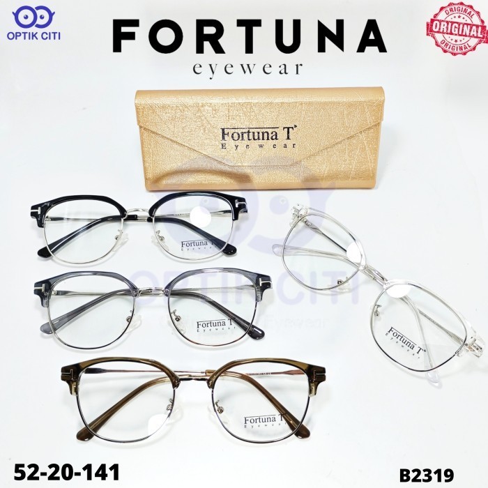 Frame Kacamata Bulat Pria Wanita Fortuna 2319 Original
