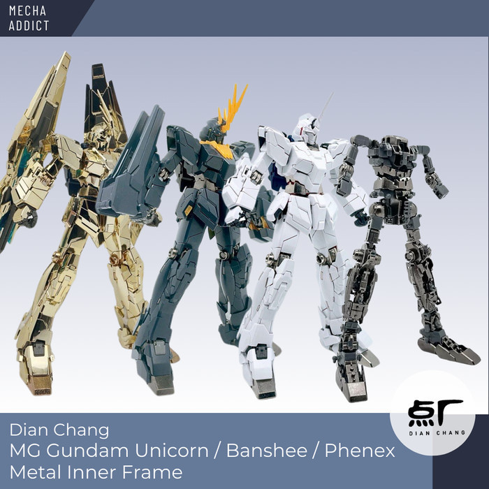 Metal Inner Frame for MG Gundam Unicorn / Banshee / Phenex by Dian Chang