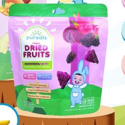 

Pureats Freeze Dried Fruit Dragonfruit Mulberry - Snak Buah Kering Anak