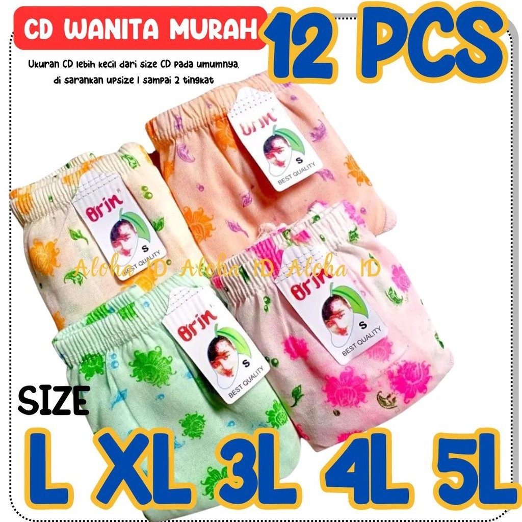 12 PCS CELANA DALAM WANITA MOTIF ORIN GROSIR CELANA DALAM BUNGA CD Anak Remaja Wanita GROSIR