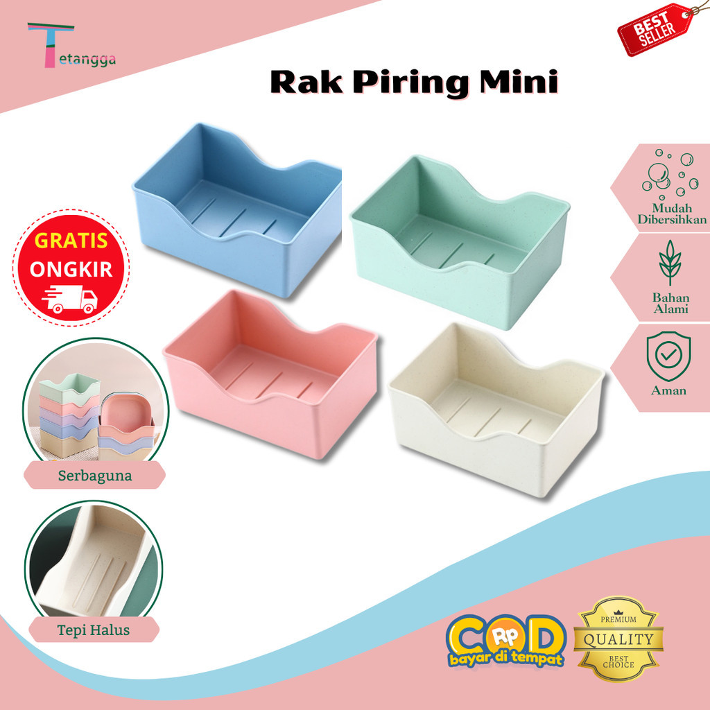 Rak Piring Plastik Mini Rak Piring Perapi Dapur Organizer Piring Wadah / Rak Piring Mangkok