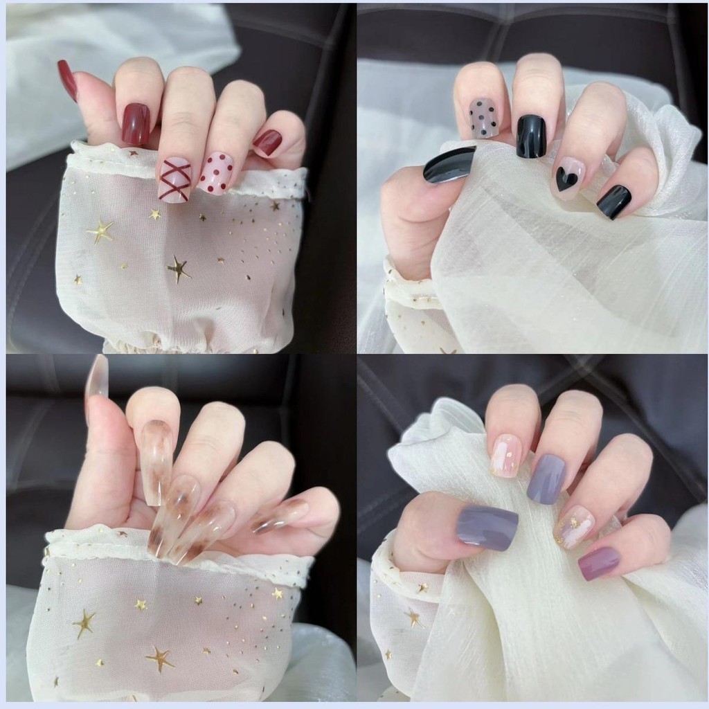 Kuku palsu / fake nail murce model klasik populet dan modis, hasil cetakan mesin/ non handmade warna