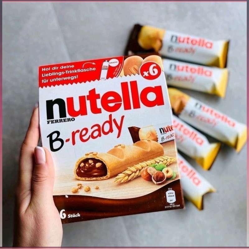 

Nutella B-Ready B Ready Ferrero 6X22G Biscuit 166gr Selai Coklat Kacang Hazelnut Spread with Cocoa Jam 200 350 680 gr Go Biskuit Wafer Arab Repack Sachet Original 1 3 kg Kiloan