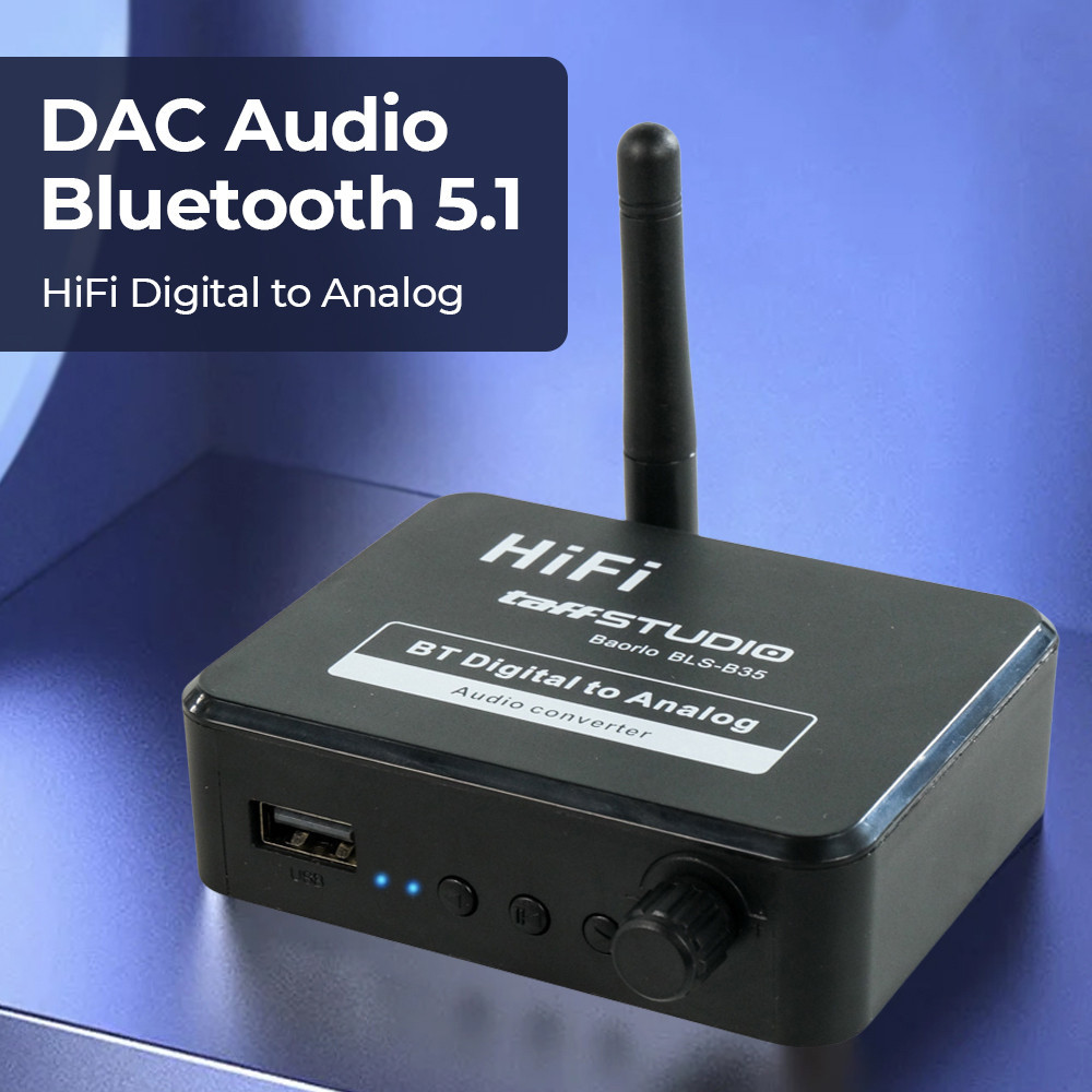 TaffSTUDIO DAC Bluetooth 5.1: HiFi Audio Receiver