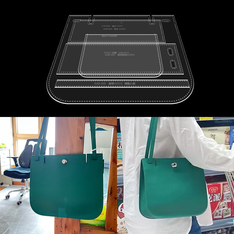 

1Set Acrylic Passport Shoulder Cross-Body Tote Bag Stencil Leather Pattern Template DIY Leathercrafts Tools
