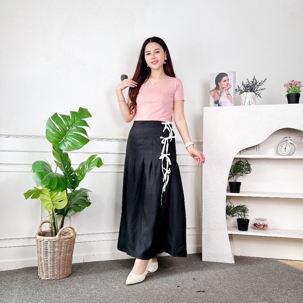 W & K - ZEC ROK MAXI PITA COQUETTE WANITA SASA / Bow Skirt / Outfit Rok Wanita Panjang / OOTD Model 