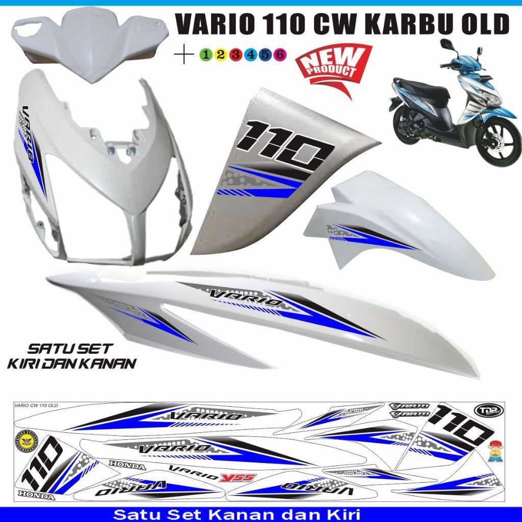 SETIKER MOTOR STRIPING VARIO 110 KARBU VARIASI STIKER VARIO CW 110 OLD CARBU STRIPING SETIKER