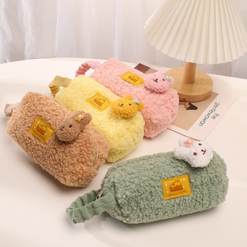 

Bingo Pencil Case Kotak Pensil Sekolah Stylish Cute Plush Perempuan Trendy - PC2B