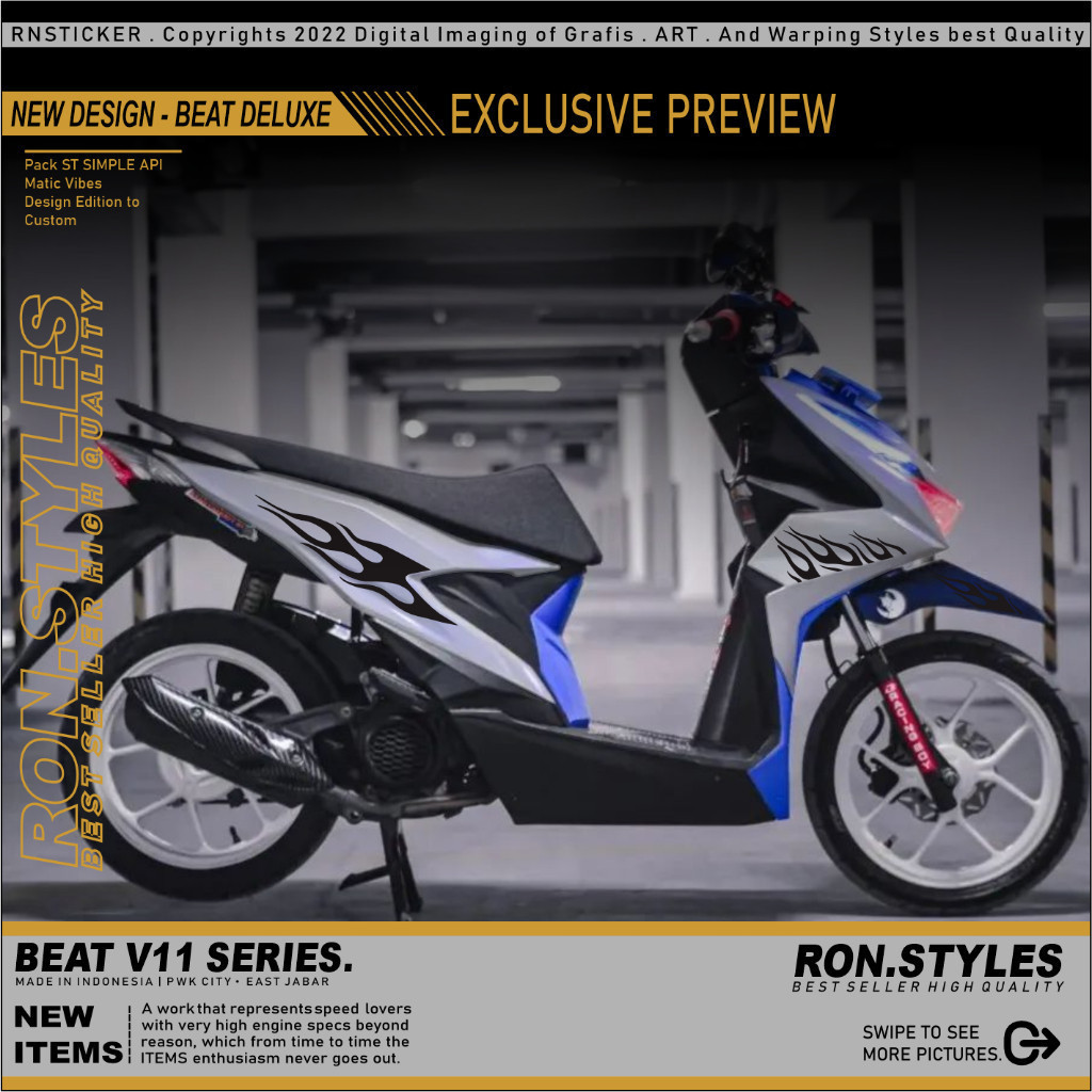 CUTTING STICKER STRIPING BEAT NEW DELUXE 2020-2023 SIMPLE STYLE MOTIF API HOT WHEELS COPY TRANSPARAN