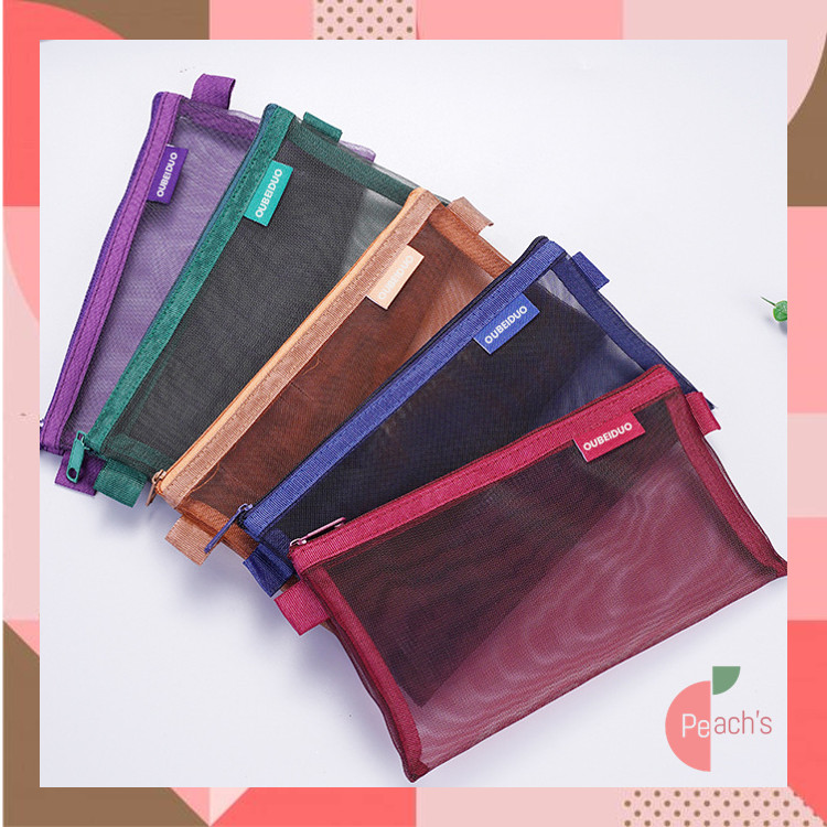 

PEACHs - S6227 Kotak Pensil Jaring Anak / Pouch Resleting Transparan